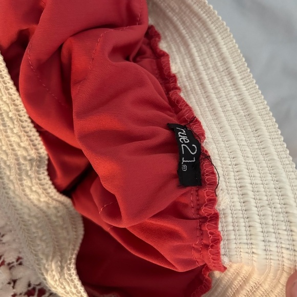 Rue 21 Women’s Laced Patterned Stretchy Skirt Pink White Sz XS/S - Picture 6 of 6